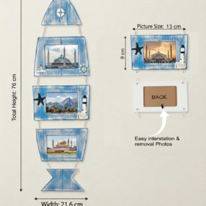 wooden lighthouse photo frame wall hanging